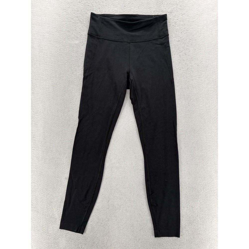 Allbirds Natural Leggings Womens Small Black High Rise Ankle Wool Blend Stretch